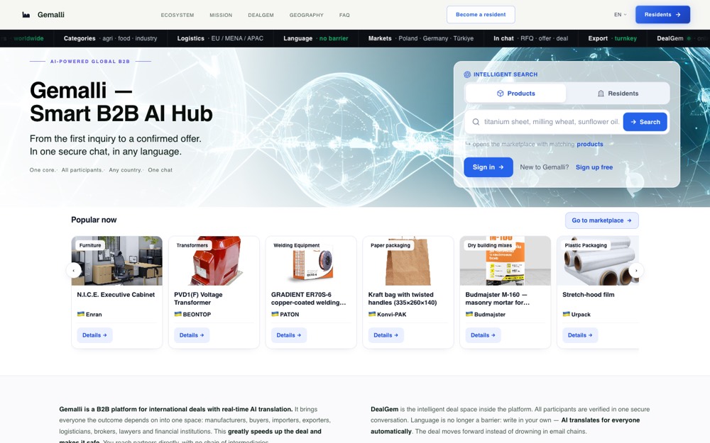 Gemalli — a platform built and operated by CoreviaFlow